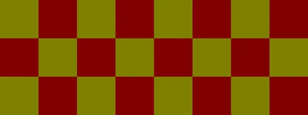 Checkerboard Banner Maroon Olive Colors Checkerboard Big Squares Big Cells — Stock Photo, Image