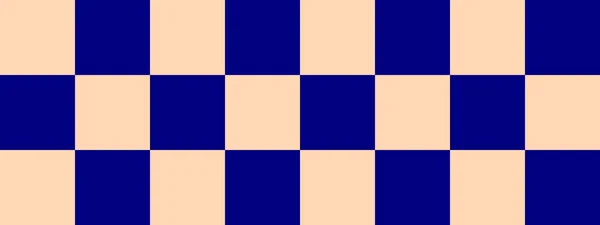 Checkerboard Banner Navy Apricot Colors Checkerboard Big Squares Big Cells — Stock Photo, Image