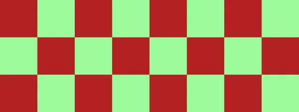 Checkerboard Banner Pale Green Firebrick Colors Checkerboard Big Squares Big — Stock Photo, Image