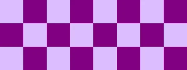 检查板横幅 紫色和薰衣草色的棋盘 大正方形大牢房棋盘棋盘质感正方形图案 可重复纹理 — 图库照片