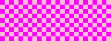 Dama pankartı. Dama tahtasının pembe ve Magenta renkleri. Küçük kareler, küçük hücreler. Satranç tahtası, dama tahtası dokusu. Kare deseni. Geçmişi. Tekrarlanabilir doku.