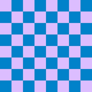 Dama tahtası 8 'e 8. Mavi ve lavanta renkli dama tahtası. Satranç tahtası, dama tahtası dokusu. Kare deseni. Geçmişi. Tekrarlanabilir doku.