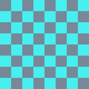 Dama tahtası 8 'e 8. Cyan ve Light Slate Gri renkli dama tahtası. Satranç tahtası, dama tahtası dokusu. Kare deseni. Geçmişi. Tekrarlanabilir doku.