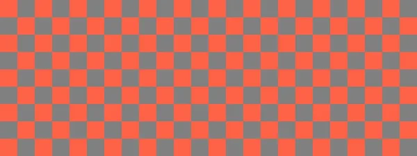 Checkerboard Banner Grey Tomato Colors Checkerboard Small Squares Small Cells — Stock Photo, Image