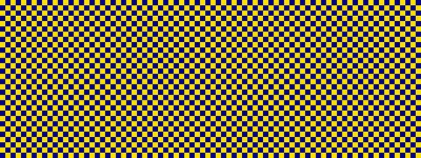 检查板横幅 海军和黄色的棋盘 小正方形 小牢房 棋盘棋盘质感正方形图案 可重复纹理 — 图库照片