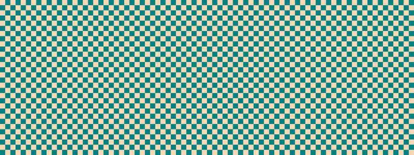 Checkerboard Banner Teal Apricot Colors Checkerboard Small Squares Small Cells — Stock Photo, Image