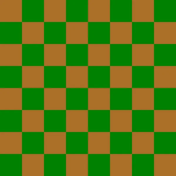 跳板8乘8 棋盘的绿色和棕色 棋盘棋盘质感正方形图案 可重复纹理 — 图库照片
