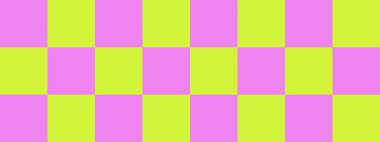 Dama pankartı. Dama tahtasının limon ve mor renkleri. Büyük kareler, büyük hücreler. Satranç tahtası, dama tahtası dokusu. Kare deseni. Geçmişi. Tekrarlanabilir doku.