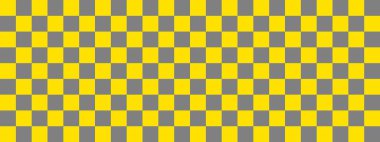 Dama pankartı. Dama tahtasının gri ve sarı renkleri. Küçük kareler, küçük hücreler. Satranç tahtası, dama tahtası dokusu. Kare deseni. Geçmişi. Tekrarlanabilir doku.