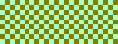 Dama pankartı. Dama tahtasının zeytin ve nane renkleri. Küçük kareler, küçük hücreler. Satranç tahtası, dama tahtası dokusu. Kare deseni. Geçmişi. Tekrarlanabilir doku.