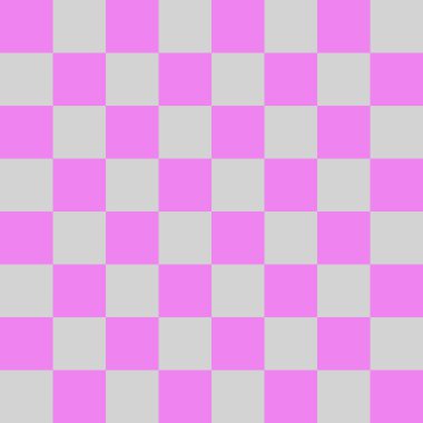 Dama tahtası 8 'e 8. Dama tahtasının açık gri ve mor renkleri. Satranç tahtası, dama tahtası dokusu. Kare deseni. Geçmişi. Tekrarlanabilir doku.