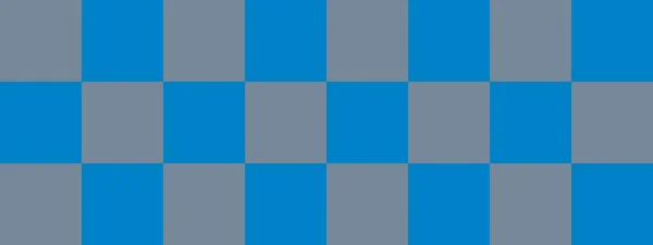 チェッカーボードのバナー ブルーとライトスレートチェッカーボードのグレーの色 大きな正方形 大きな細胞 チェスボード チェッカーボードのテクスチャ 正方形のパターン 繰り返される質感 — ストック写真