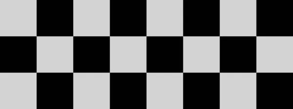 Checkerboard Banner Black Light Grey Colors Checkerboard Big Squares Big — Stock Photo, Image