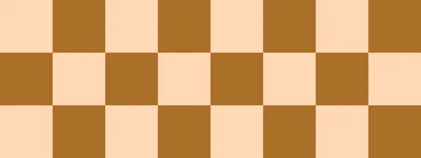 Checkerboard Banner Brown Apricot Colors Checkerboard Big Squares Big Cells — 图库照片