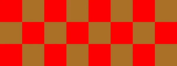 Checkerboard Banner Brown Red Colors Checkerboard Big Squares Big Cells — Stock Photo, Image