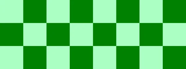Schaakbordbanner Groene Mint Kleuren Van Checkerboard Grote Pleinen Grote Cellen — Stockfoto