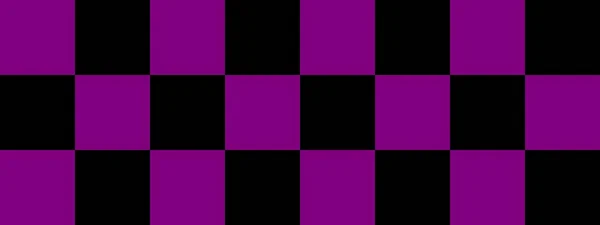 Checkerboardbanderoll Svart Och Lila Färger Checkerboard Stora Rutor Stora Celler — Stockfoto