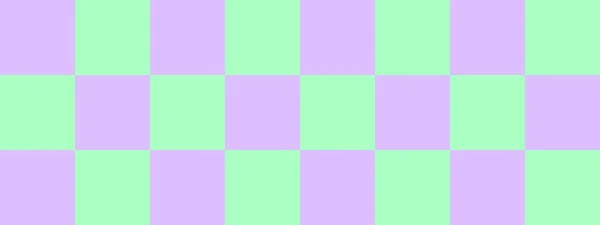 Checkerboard Banner Mint Lavender Colors Checkerboard Big Squares Big Cells — Stock Photo, Image