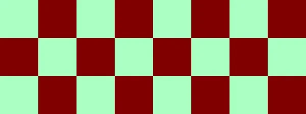 Schaakbordbanner Maroon Munt Kleuren Van Checkerboard Grote Pleinen Grote Cellen — Stockfoto
