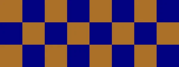 Checkerboard Banner Navy Brown Colors Checkerboard Big Squares Big Cells — Stock Photo, Image