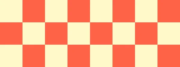 Bannière Damier Tomate Beige Couleurs Damier Grandes Places Grandes Cellules — Photo