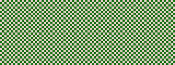 Checkerboard Banner Green Pink Colors Checkerboard Small Squares Small Cells — Stock Photo, Image