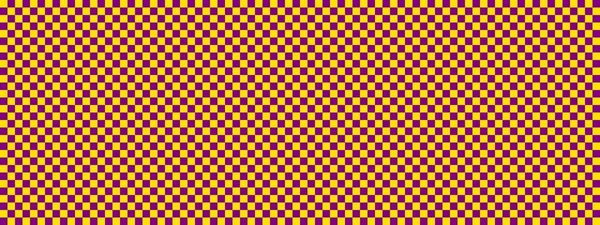 检查板横幅 紫色和黄色的棋盘 小正方形 小牢房 棋盘棋盘质感正方形图案 可重复纹理 — 图库照片