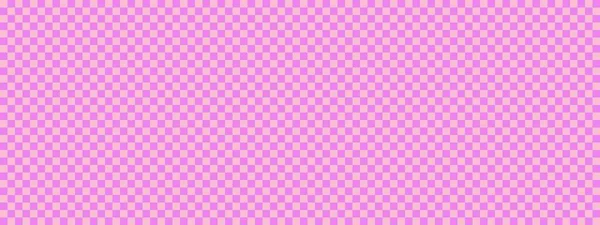 チェッカーボードのバナー チェックボードのバイオレットとピンクの色 小さな正方形 小さな細胞 チェスボード チェッカーボードのテクスチャ 正方形のパターン 繰り返される質感 — ストック写真