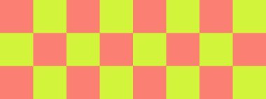 Dama pankartı. Kireç ve somon renginde dama tahtası. Büyük kareler, büyük hücreler. Satranç tahtası, dama tahtası dokusu. Kare deseni. Geçmişi. Tekrarlanabilir doku.