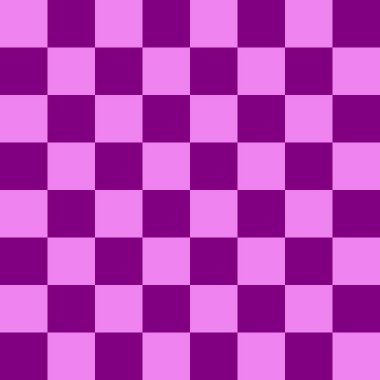 Dama tahtası 8 'e 8. Dama tahtasının mor ve mor renkleri. Satranç tahtası, dama tahtası dokusu. Kare deseni. Geçmişi. Tekrarlanabilir doku.