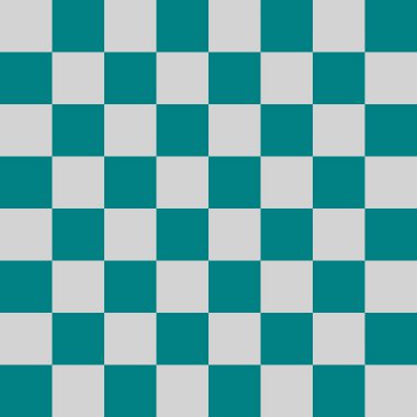 Dama tahtası 8 'e 8. Teal ve Light satranç tahtasının gri renkleri. Satranç tahtası, dama tahtası dokusu. Kare deseni. Geçmişi. Tekrarlanabilir doku.