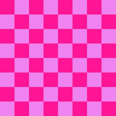 Dama tahtası 8 'e 8. Dama tahtasının mor ve koyu pembe renkleri. Satranç tahtası, dama tahtası dokusu. Kare deseni. Geçmişi. Tekrarlanabilir doku.