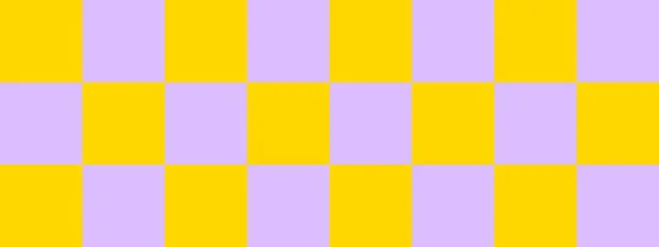 Checkerboard Banner Lavender Gold Colors Checkerboard Big Squares Big Cells — Foto Stock