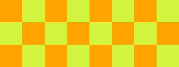 Banner Tablero Damas Lime Naranja Colores Tablero Ajedrez Cuadrados Grandes —  Fotos de Stock