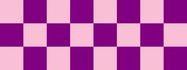 检查板横幅 棋盘的紫色和粉色 大正方形大牢房棋盘棋盘质感正方形图案 可重复纹理 — 图库照片