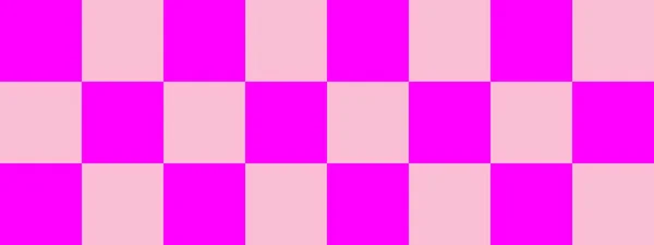 Checkerboard Banner Pink Magenta Colors Checkerboard Big Squares Big Cells — Stock Photo, Image