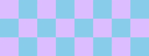 Schachbrettbanner Himmelblau Und Lavendelfarben Des Schachbretts Große Quadrate Große Zellen — Stockfoto