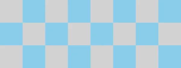 Шахматный Баннер Небесно Голубой Светло Серый Цвета Чекерборда Большие Квадраты — стоковое фото