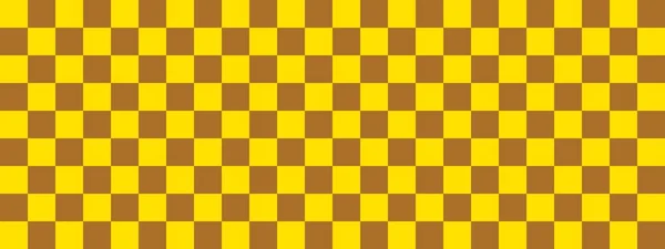 Шахматный Баннер Коричневый Желтый Цвета Шерстяной Доски Маленькие Квадратики Маленькие — стоковое фото