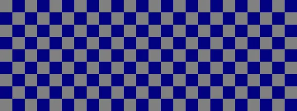 Checkerboard Banner Navy Grey Colors Checkerboard Small Squares Small Cells — Stock Photo, Image