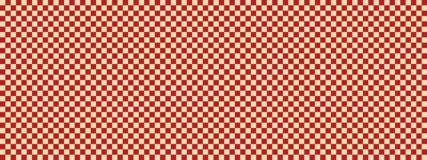 Checkerboard Banner Firebrick Apricot Colors Checkerboard Small Squares Small Cells — Stock Photo, Image