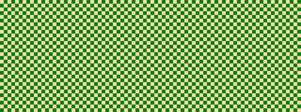 Checkerboard Banner Green Apricot Colors Checkerboard Small Squares Small Cells — Stock Photo, Image