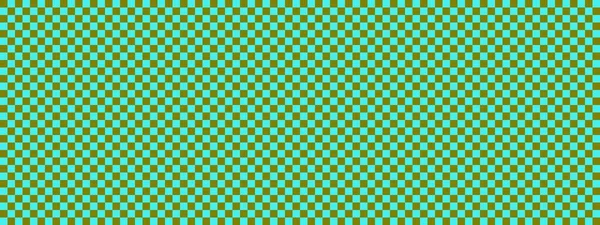 Checkerboard Banner Cyan Olive Colors Checkerboard Small Squares Small Cells — Stock Photo, Image