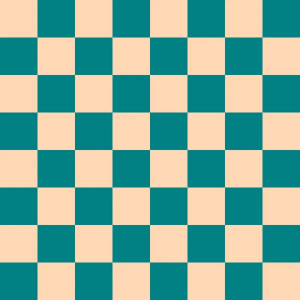 Checkerboard Por Teal Apricot Cores Xadrez Xadrez Textura Tabuleiro Xadrez — Fotografia de Stock