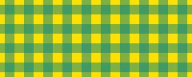 Banner, plaid pattern. Yellow on Teal color. Tablecloth pattern. Texture. Seamless classic pattern background.