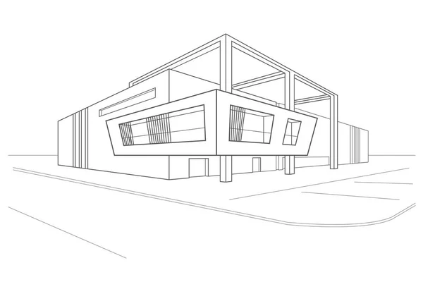Modern sketch buildings colored Royalty Free Vector Image