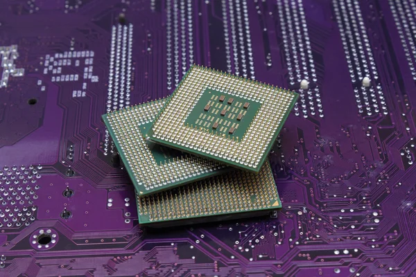 Processors op het moederbord — Stockfoto