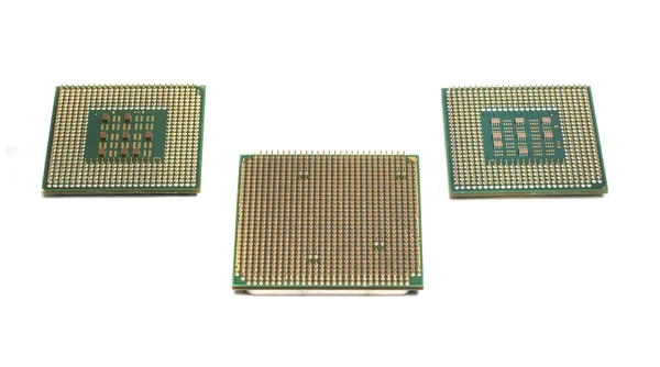 Drie computerprocessors — Stockfoto
