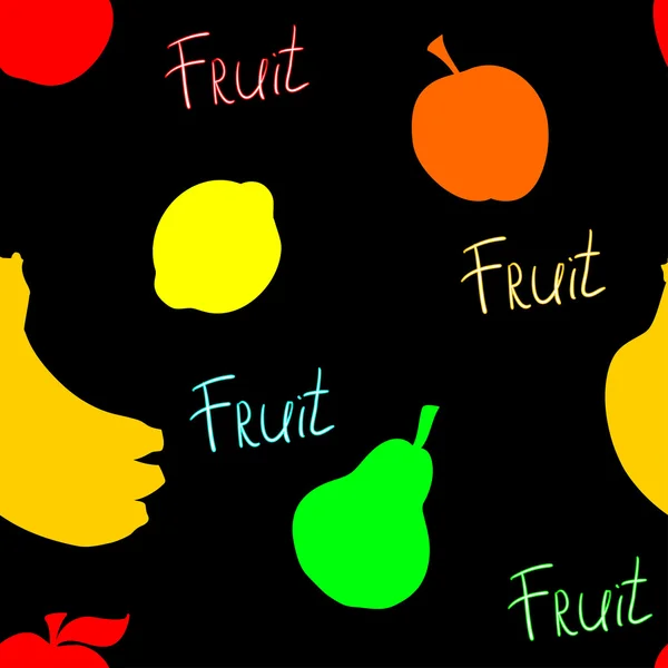 Zwart fruit patroon — Wektor stockowy