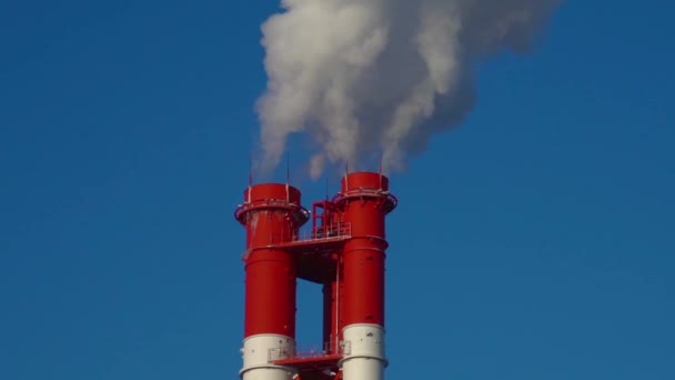 Erőmű Berendezése Elektromos Erőművek Fehér Füst Egy Csőből — Stock videók